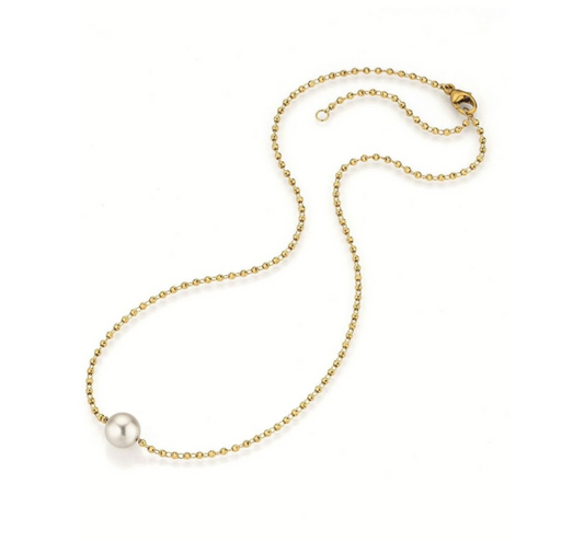 Effektvolle Goldkette mit Akoya Perle