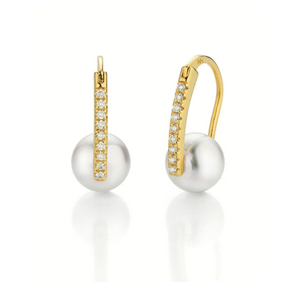 Ohrschmuck mit Akoyaperle und Brillanten