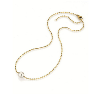 Effektvolle Goldkette mit Akoya Perle