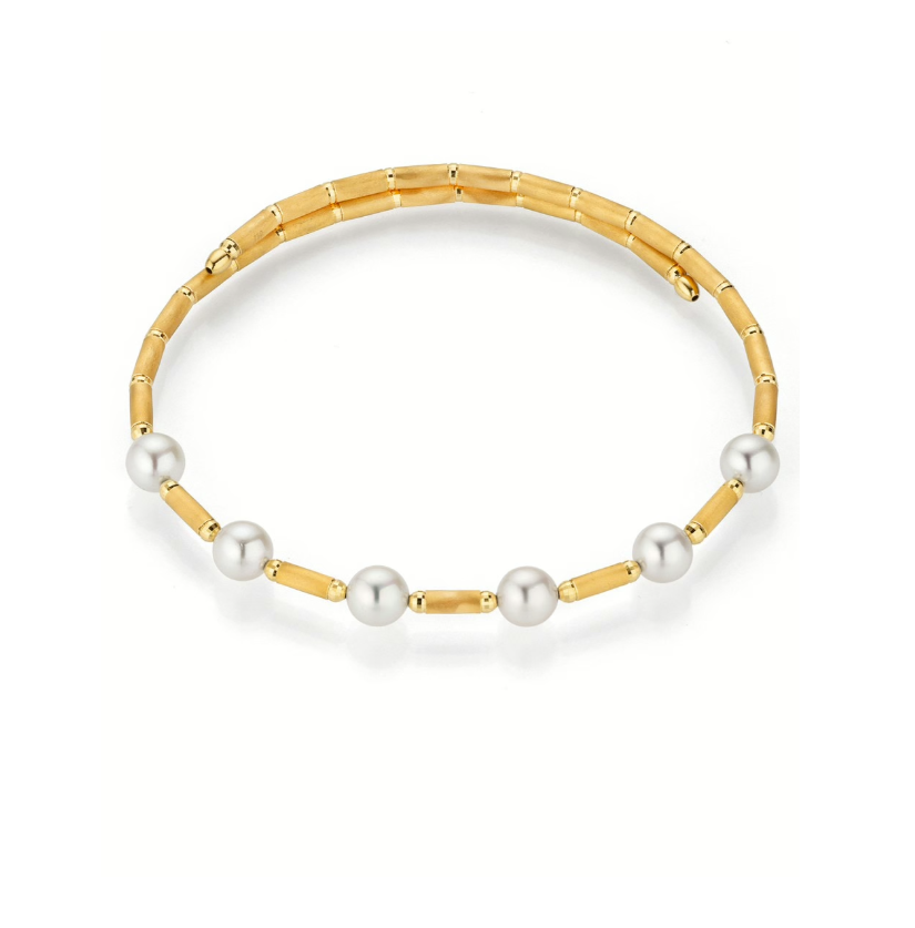 Akoya Perlenarmband aus Gelbgold