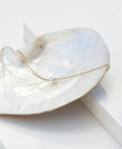 Effektvolle Goldkette mit Akoya Perle