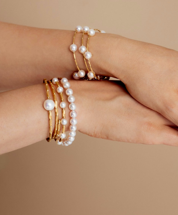 Akoya Perlenarmband aus Gelbgold
