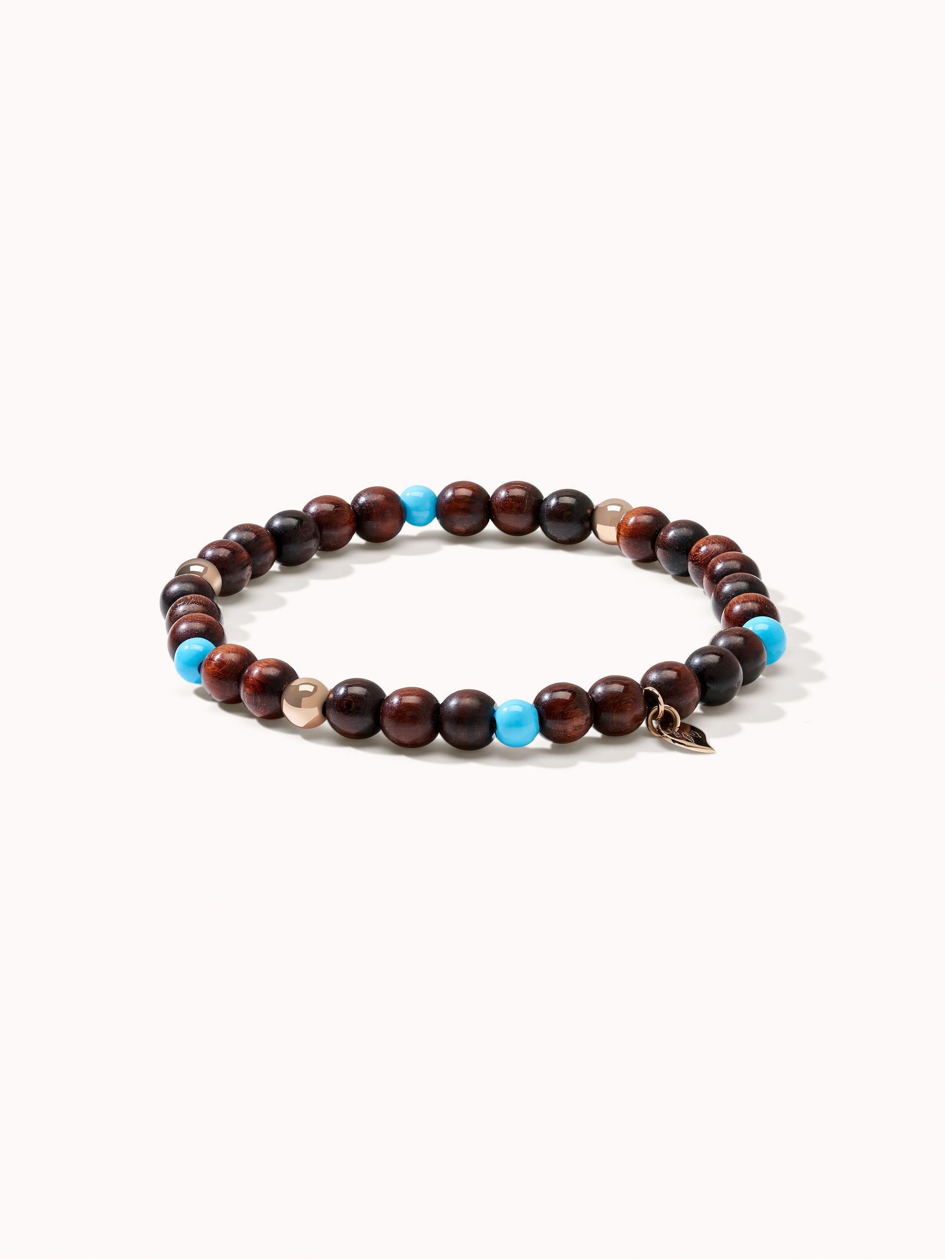 TAMARA COMOLLI ARMBAND INDIA SNAKEWOOD WITH TURQUOISE BEATS MEDIUM