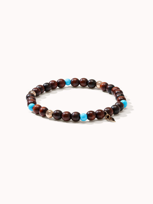 TAMARA COMOLLI ARMBAND INDIA SNAKEWOOD WITH TURQUOISE BEATS MEDIUM
