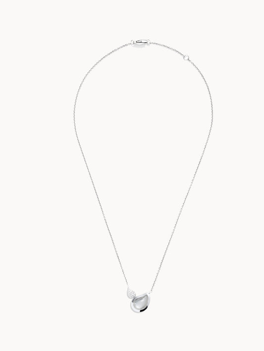 TAMARA COMOLLI COLLIER SIGNATURE 2 DROPS MONDSTEIN GRAU MIT DIAMANT PAVÉ