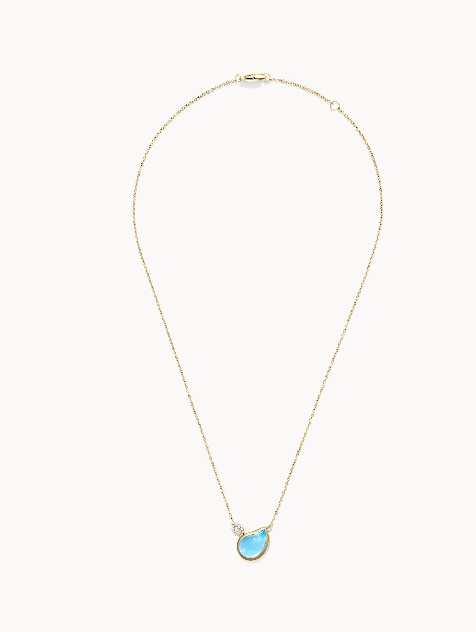 TAMARA COMOLLI COLLIER SIGNATURE 2 DROPS SWISS TOPAS UND DIAMANT PAVÉ