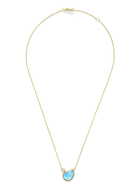 TAMARA COMOLLI COLLIER SIGNATURE 2 DROPS SWISS TOPAS UND DIAMANT PAVÉ